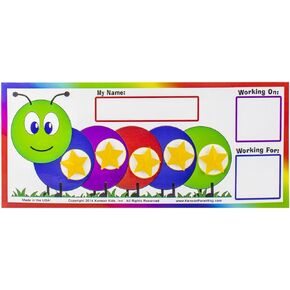 “I Can Do It!" Caterpillar Token Board Dry Erase Star Chart for Kids Incentive – Ages 3-10 Colorful Magnetic Reward Chart with Positive-Reinforcement Stars and Customizable Goal Box.