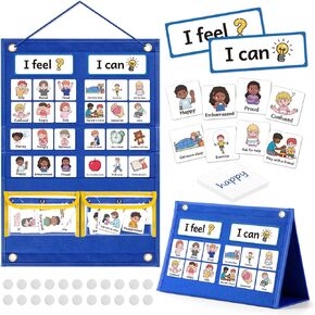 Feelings Chart, Social Emotional Learning Activities,Autism Learning Materials, ADHD Tools,Behavior Management,Anger Management Toys,Calm Down Corner Supplies for Classroom Daycare & Home