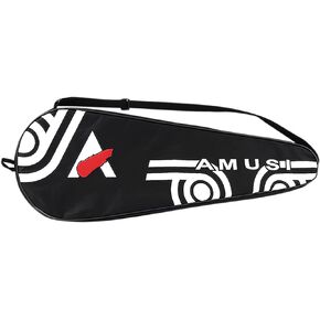 2 Player Badminton Racket Bag Waterproof Lightweight Racket Cover Bag Portable Squash Racket Cover Case Multi-use Sport Equipment Shoulder Bag with Zipper Closure & Adjustable Strap