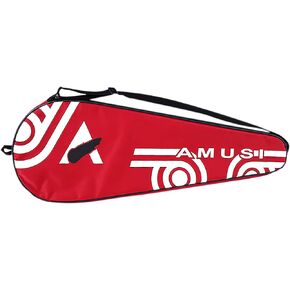 2 Player Badminton Racket Bag Waterproof Lightweight Racket Cover Bag Portable Squash Racket Cover Case Multi-use Sport Equipment Shoulder Bag with Zipper Closure & Adjustable Strap
