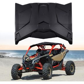X3 2-Piece Combined Hard Top Roof Cover Compatible with Can Am Maverick X3 2-Seater Model 2017-2023 Exterior Accessories Black Plastic Sturdy Top Sun Visor Replace for #715002902(2 Doors)