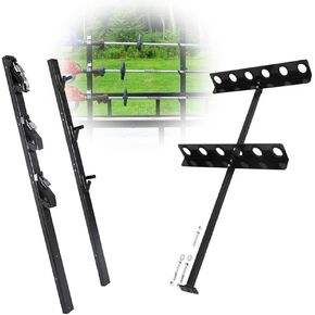 ELITEWILL 3 Place Lockable Weedeater Trimmer Rack and 6 Holes Hand Tool Rack for Open Landscape Trailer Truck