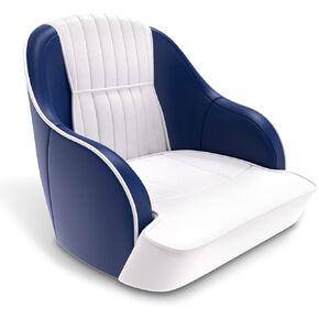 Leader Accessories Pontoon Captains Bucket Seat Boat Seat (C - White/Blue)