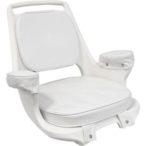 Wise 8WD1007-3-710 Captains Chair with Cushions and Mounting Plate, White