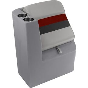 Wise 8WD1305L-1012 Deluxe Series Pontoon Left Lean Back Recliner Section, Grey/Red/Charcoal