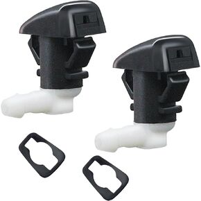 2 PCS Windshield Washer Nozzles Wiper Spray Replacement Fit For 2013-2016 Dodge Dart. OEM#: 68081370AB. black+white