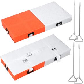 Double First Base Orange White Baseball Base Set with Ground Anchor Foam Filled Softball Base for Unisex Adult Fielder Runner, 30 x 15 x 3 Inch in Saudi Arabia