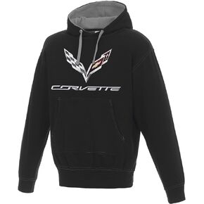 JH DESIGN GROUP Men's Chevy Corvette C7 Pullover Hoodie Red or Gray Hood Lining