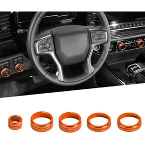 Voodonala for Silverado Radio AC Knobs Air Conditioner Switch Button Center Console Switch Knob Cover Trim for 2014-2018 Chevy Silverado GMC Sierra Accessories Aluminum Alloy, Black 8pcs