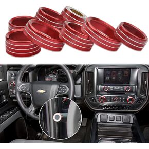 Radio Fan Climate Auto Menu Knob Control Button Trim Center Console Knob Cover Decor Fit for 2014-2018 Chevy Silverado & GMC Sierra Accessories 8pcs(Blue)