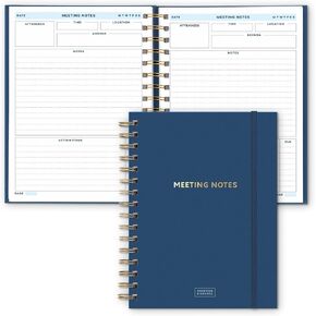 S&O Large Meeting Notebook for Work - Professional Notebooks for Work Organization - Work Organizer Notebook - Work Notebook Organizer Planner - Meeting Notes Notebook for Work - 208 Pages, 8.4"x11.2"