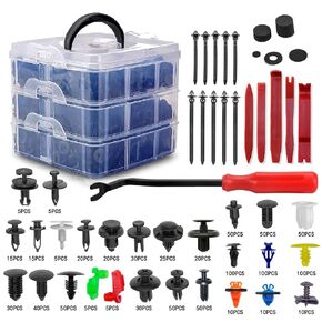 910Pcs Car Push Retainer Clips Plastic Fasteners Kit with 27 Most Popular Size Nylon Bumper Fender Panel Clips Push Pin Rivets for Toyota GM Ford Honda Chrysler