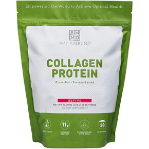 Amy Myers Collagen Protein Capsules 180 - Best Grass-Fed Collagen Type 1 and 3 for Hair Skin and Nails - Hydrolyzed Collagen Peptides for Joint Pain and Optimize Muscle and Bone Health - 30 Servings