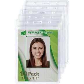 EcoEarth - Vertical Card Protector w/Soft Edge - Premium Tier Sealable 2.25x3.5 Inch, 250 Pack - Waterproof ID Badge Holder - Plastic Name Tag Holder Bulk