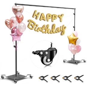 EMART Backdrop Stand with Wheel 8.5x10ft Adjustable Photo Background Holder | Photo Backdrop Stand Metal Steel with Carrying Bag for Party Wedding Birthdy Dispaly Festival Decoration Balloon Flower in Kuwait