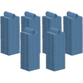 Cotton Shop Towels Blue – (Pack of 150) Size 14x14 Inches Cleaning Rags – Absorbent Shop Rags and Multipurpose Cleaning Towels for Automobiles, Industries, Garage and Homes
