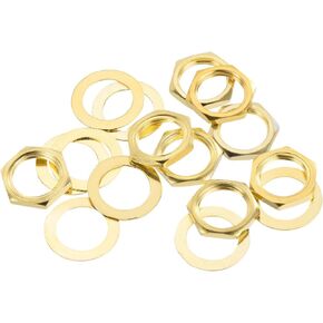 MECCANIXITY 8 Set Guitar Nuts and Washers 3/8" Guitar Input Output Jack Socket Nuts Black for Guitar Bass, Black