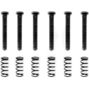 Musiclily Pro Metric M3x20mm Stainless Steel Saddle Intonation Screws and Spring Set for Imported Electric Guitar Bass Bridge, Original Color (Set of 6)