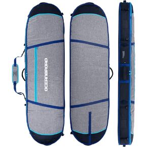 OCEANBROAD Surfboard Longboard Travel Bag Double for 2 Boards 6'0, 6'6, 7'0, 7'6, 8'0, 8'6, 9'0, 9'6, 10'0