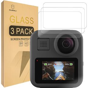 Mr.Shield Screen Protector compatible with GoPro MAX [Tempered Glass] [3-PACK] [Japan Glass with 9H Hardness]