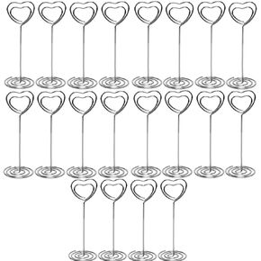 Table Number Holder – YQBOOM 20 Pack 3.35“ Wedding Table Name Card Holder Round Shape Craft Wire Clip Note Photo Memo Stand – Gold