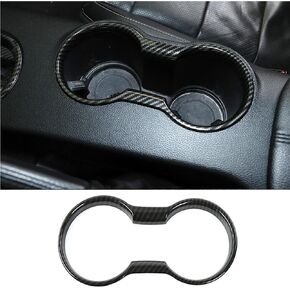 Car Water Cup Holder Frame Decoration for Ford Mustang Accessories 2015 2016 2017 2018 2019 2020 2021, Interior Accessories， Carbon Fiber (Black Carbon Fiber)