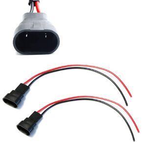 iJDMTOY 9005/9006/H10 Male Adapter Wiring Harness Sockets Wire Compatible with Automtive Driving Light, Running/DRL, Fog Light, Retrofit, Off-Road Lighting, etc