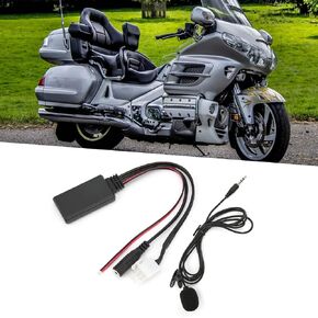 DC 12V Car Audio Cable AUX Bluetooth 5.0 Adapter, Auto Audio Adapter Replacement for Honda Goldwing GL1800