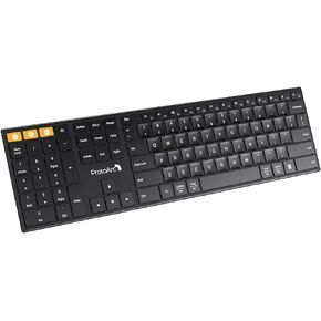 ProtoArc 2.4G Wireless Left-Handed Keyboard, XK21 Bluetooth Ultra-Thin Keyboard, Rechargeable Silent Keyboard with Three Multi-Device, Windows/Mac/Android
