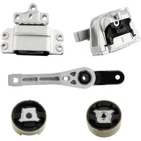 JDMON 5Pcs Engine Motor Mount & Transmission Mount Kit Replacement for 2006-2014 VW Jetta, 2012 2013 2014 Volkswagen Beetle, Golf, Passat Compatible with A6962, A6966, A6969, A6929, A6995
