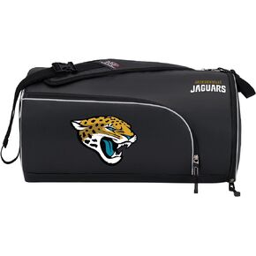 Officially Licensed NFL "Squadron" Duffel Bag, Black, 20" x 10.75" x 10.75"