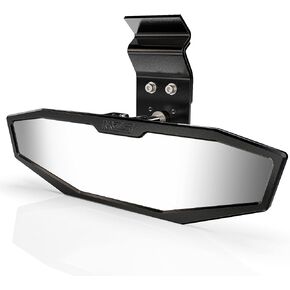 MZS Aluminum UTV Rear View Center Mirror, X3 Rearview Mirror Racing Style Flat Design Adjustable Black Compatible with Maverick X3 Turbo/R | X3 X | X3 MAX Turbo/R | X3 MAX X 715002898