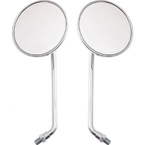 Rear View Mirror 10mm Chrome Motorcycle Scooter Round Mirrors for Honda CB 350 450 550 600 650 750 900 Silver 1 Pair