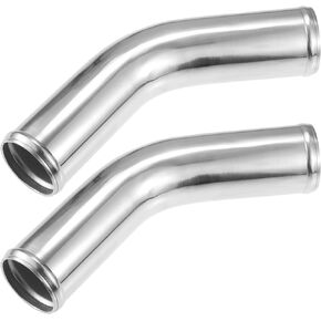 ACROPIX 76mm 3" OD 4" 100mm Leg Length Universal Car Aluminum Alloy Tube Intercooler Pipe 45 Degree Bend Elbow Air Intake Joiners Tubing - Pack of 2