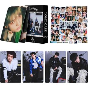 55PCS Stray Kids Photocard and 99PCS Stray Kids Stickers for Fan Collection (Blue)