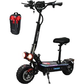 Electric Scooter Adults 50MPH & 50 Miles Range, 5600W Dual Motors, 60V 27Ah Large Capacity Battery, Foldable Heavy Duty E Scooter, 11" Off Road Tires Fast Electric Scooter with Seat for Adults 440lbs