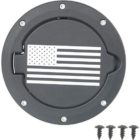 for Jeep Wrangler TJ 97-06 Gas Cap Cover Fuel Door Filler Tank Black - US Flag