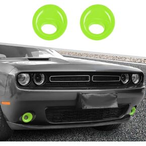 Voodonala for Challenger Front Foglights Covers Trim for 2015-2022 Dodge Challenger Accessories, ABS Red 2pcs