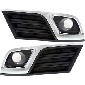 For Chevy Traverse Fog Light Cover 2013 14 15 16 2017 Driver Side | Black/Chrome | DOT/SAE Compliance | GM1038148 | 20988619
