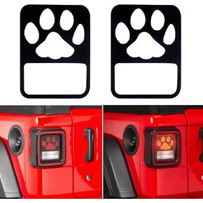 Tail Light Cover Guard with Paw Print Style (LED Lights) for 2018-2023 Jeep Wrangler JL JLU(Paw Print) in Saudi Arabia