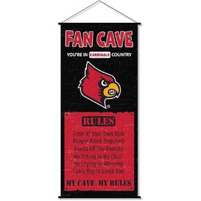 Louisville Cardinals Man Cave Fan Banner Scroll