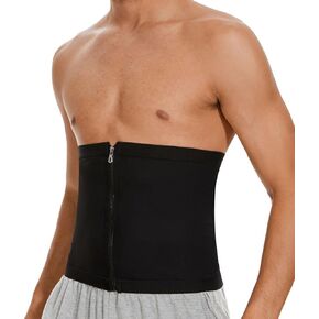 MISS MOLY Waist Trainer for Men Sauna Sweat Belt Waist Trimmer Wrap Toner Slimming Zipper Belly Suit Workout Enhancer