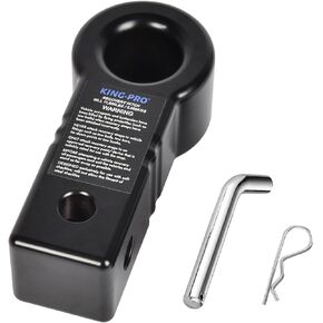 Shackle Aluminum Hitch Receiver 2 Inch, 22000Lbs Break Strength for Soft Shackle, Towing Mount Accessories for Trucks, SUV, Jeep, Vehicle Recovery Tow Strap (Black)