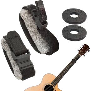 2 PCS Guitar String Mute Dampener with 1 Pair Strap Locks Adjustable, DaKuan Guitar Fret Wraps, Electric Acoustic Guitar Bass Musical Instruments Accessories