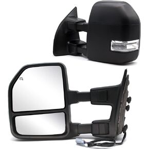 زجاج مرآة السحب العلوي مناسب لـ 99-07 Ford F250 F350 F450 F550 Super Duty Pickup Truck Driver الجانب الأيسر LH استبدال مسطح بما في ذلك اللاصق