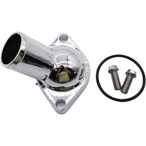 45 Degree Chrome Water Neck Thermostat Housing Fits for Chevy V8 5.7L 350 454 Small Big Block