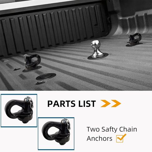 60691 مرساة سلسلة أمان لربط عنق الإوزة بنظام Puck، UCELICE 2 حزمة من مراسي سلسلة أمان Gooseneck متوافقة مع Silverado 2500HD/3500HD، Ford F-250/350/450، Sierra 2500HD/3500HD، Titan XD in Kuwait