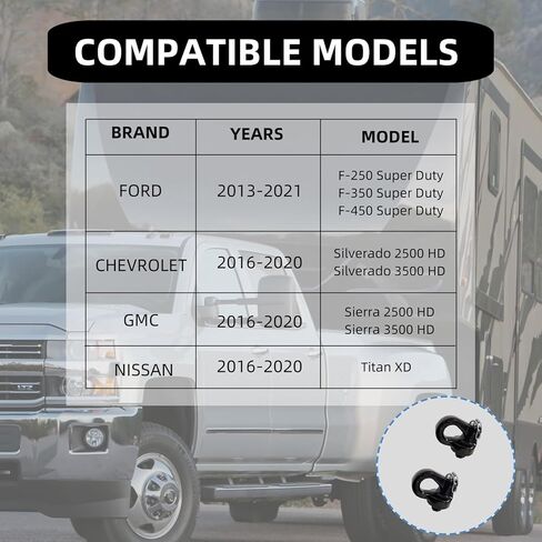 60691 مرساة سلسلة أمان لربط عنق الإوزة بنظام Puck، UCELICE 2 حزمة من مراسي سلسلة أمان Gooseneck متوافقة مع Silverado 2500HD/3500HD، Ford F-250/350/450، Sierra 2500HD/3500HD، Titan XD in Kuwait