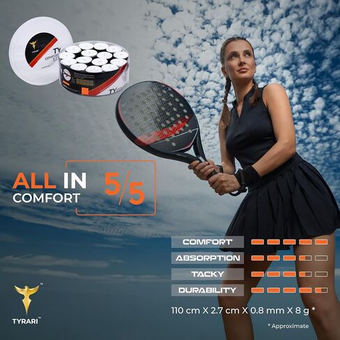 Ty Comfort 1.0 Overgrip 4,12 and 30 Pack - Designed for Comfort, Sweat Absorbing, Tacky, Durable Over Grip for Tennis, Pickleball, Badminton, Paddle, Squash and Other Racket Handles in Saudi Arabia