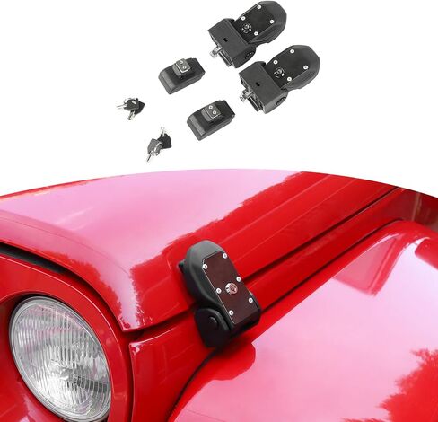 RT-TCZ for Wrangler JK Hood Latches Catch Kit with Key Lock Compatible with Jeep Wrangler JK JKU 2007-2017 Black Exterior Accessories 2pcs in Saudi Arabia